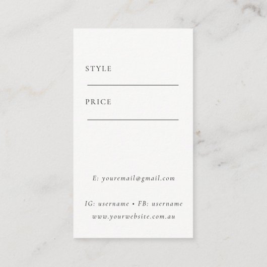 Elegante Abstracte Glitter Ivoor Goud Prijs Label (Achterkant)