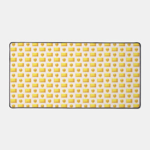 Elegante abstracte gouden en lichte beige bureaumat