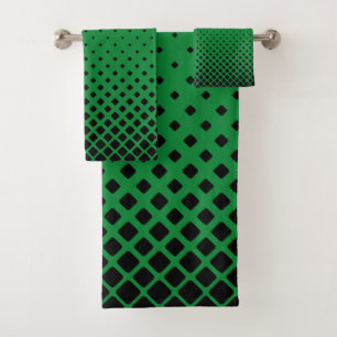 Elegante Abstracte Gradiënt Zwarte Diamanten op Gr Bad Handdoek