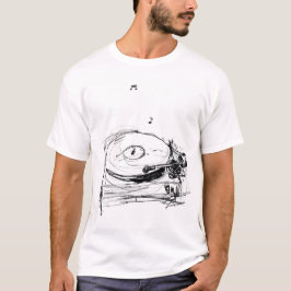 Elegante Abstracte Gramophone Sketch T-shirt
