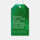 Elegante Abstracte Groene Feestelijke Kerstmis Dou Cadeaulabel (Achterkant)