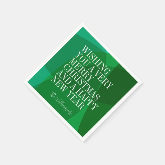 Elegante Abstracte Groene Feestelijke Kerstmis Dou Servet (Hoek)