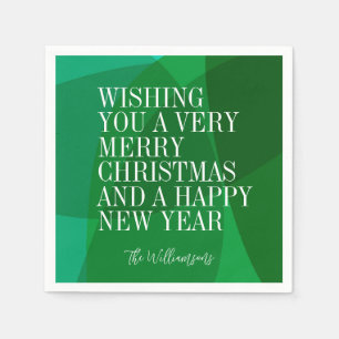 Elegante Abstracte Groene Festive Kerstmis Aangepa Servet