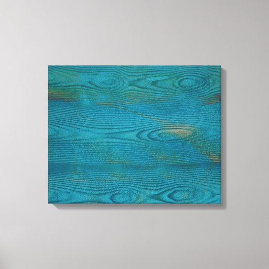 Elegante abstracte houtnerf textuur turquoise canvas afdruk (Voorkant)