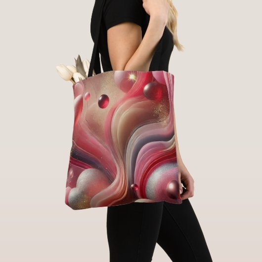 Elegante Abstracte kunst Canvas tas (Dichtbij)