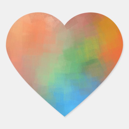 Elegante Abstracte Kunst Lege Moderne Sjabloon Hart Sticker (Voorkant)
