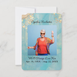 Elegante Abstracte Oceaan Marmer Memorial Prayer K Bedankkaart