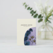 Elegante Abstracte Paarse Waterverf Visitekaartje (Staand voorkant)