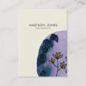 Elegante Abstracte Paarse Waterverf Visitekaartje (Voorkant)