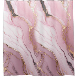 Elegante Abstracte Puink en Gold Bohemian Douchegordijn