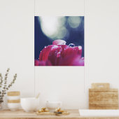 Elegante Abstracte regendruppels op roze ventilato Poster (Keuken)