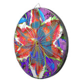 Elegante abstracte retro rood blauw florale waterv dartbord (Voorkant Rechts)