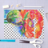 Elegante abstracte rode florale waterverf polka do tissuepapier (Craft)
