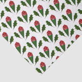 Elegante Abstracte rode rozen & bladeren bloemmoti Tissuepapier (Detail)