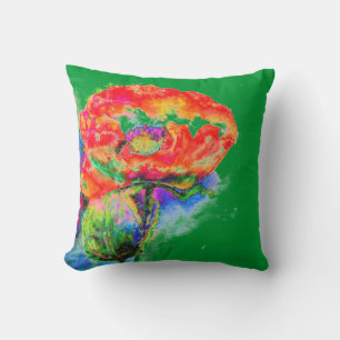 Elegante abstracte rode waterverf bloem kussen