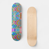 Elegante abstracte roze blauwe bloementuin skateboard (Voorkant)