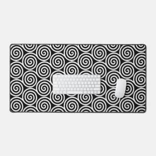 Elegante abstracte spiraal cirkels in zwart en wit bureaumat