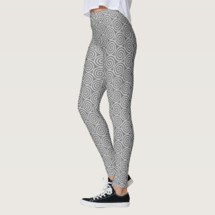 Elegante abstracte spiraal cirkels op grijze tinte leggings