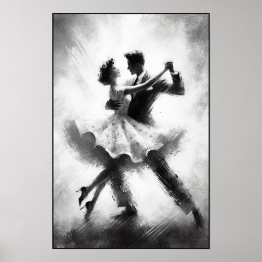 Elegante Abstracte swingdans Poster (Voorkant)