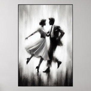 Elegante Abstracte swingdans Poster