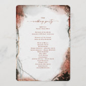 Elegante Abstracte verbrande Oranje huwelijkscerem Programma (Achterkant)