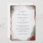 Elegante Abstracte Waterverf Terra Rosa Wedding Kaart (Voorkant)