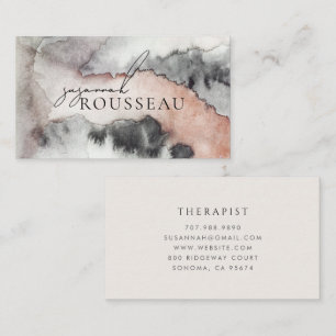 Elegante Abstracte Waterverf Therapeut Visitekaartje