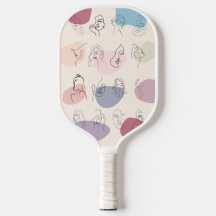 Elegante Abstracte Woman Line Art Pickleball Paddl