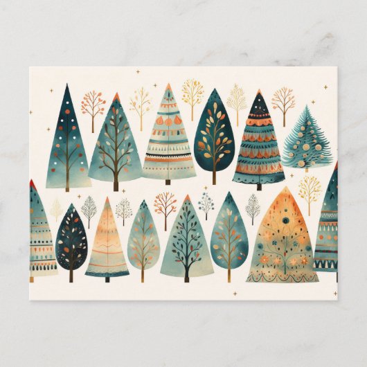 Elegante abstrakte Weihnachtsbäume Briefkaart (Voorkant)