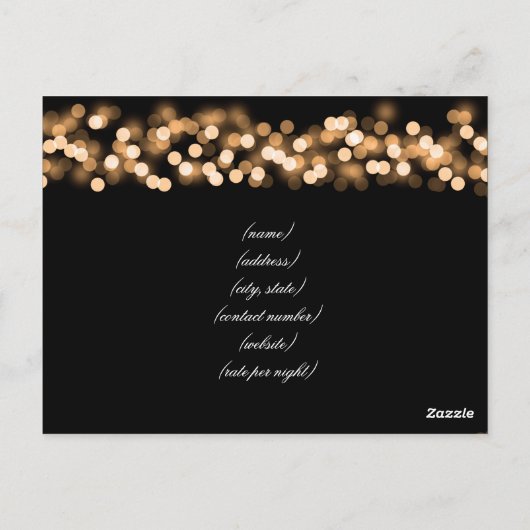 Elegante accommodatie Gold Hollywood Glam Briefkaart (Achterkant)