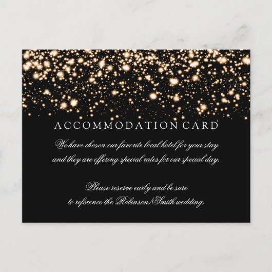 Elegante accommodatie Gold Midnight Glam Briefkaart (Voorkant)