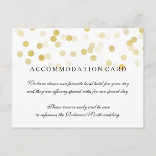 Elegante Accommodatie Gouden Folie Glitter Lights Briefkaart