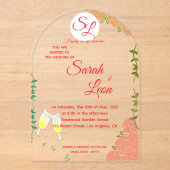 Elegante acryl bruiloft uitnodiging aangepaste tek uitnodigingen (Voorkant)