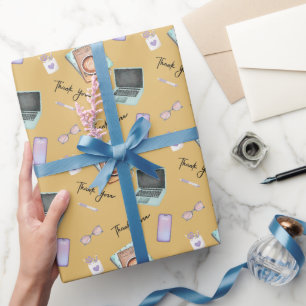 Elegante administratieve professionalsdag in goud cadeaupapier