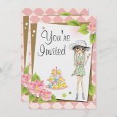 Élégante Ado Fille Anniversaire Invitations (Devant / Derrière)