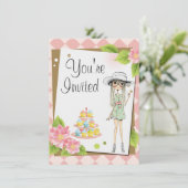 Élégante Ado Fille Anniversaire Invitations (Debout devant)