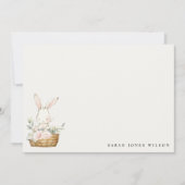 Elegante Adorable Konijn in Bloemenmand Kinderen V Notitiekaartje (Voorkant)