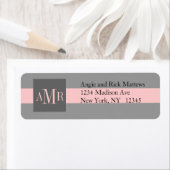 Elegante Adresetiketten Drie Monogrambruiloften Etiket (Insitu)