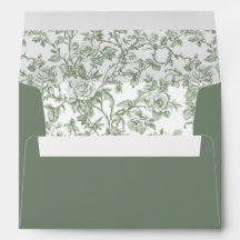 Élégante adresse de mariage en toile florale vert 