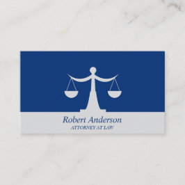 Elegante advocaat bij Law Scales of Justice Blue Visitekaartje