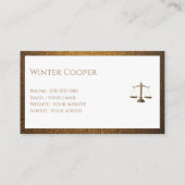 Elegante advocaat kopergoud professional visitekaartje (Achterkant)