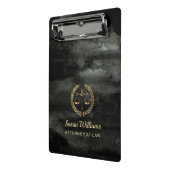 Elegante advocaat zwart en goud aquarel mini klembord (Angled2)