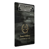 Elegante advocaat zwart en goud aquarel mini klembord (Schuin)