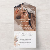 Elegante afdichting en stuur Boho | Het huwelijk v All In One Uitnodiging (Binnen)