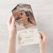 Elegante afdichting en stuur Boho | Het huwelijk v All In One Uitnodiging (Afscheurbaar)