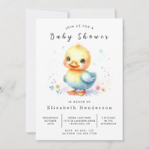 Elegante afdrukbare eend baby shower kaart