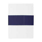 Elegante Affair Marine Blauw Monogram Script Bruil Uitnodigingen Wikkel (Achterkant Voorbeeld)