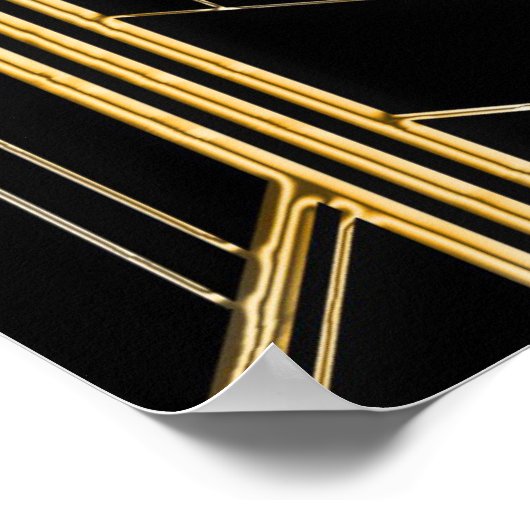 Elégante affiche Art Déco Gatsby Unplugged Mariage (Coin)