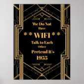 Elégante affiche Art Déco Gatsby Unplugged Mariage (Devant)