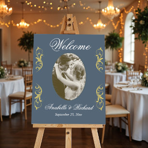 Élégante affiche d'Affiche de bienvenue de mariage